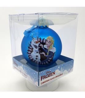 Elsa & Olaf glass ornament