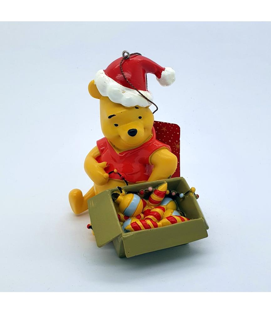 Pooh present resin ornament