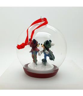 Mickey & Minnie skating ornament