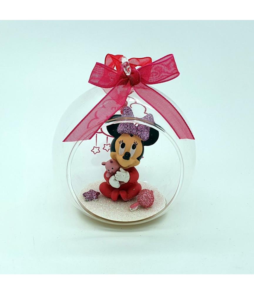 My first christmas Minnie open glass ornament