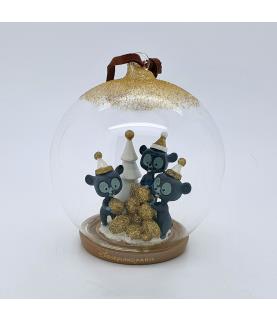 3 Bears, Brave glass ball ornament
