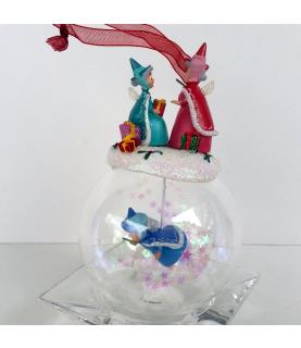 Three fairies glass dome ornament