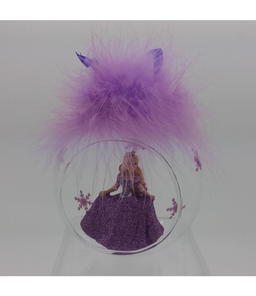Rapunzel in open glass ball ornament