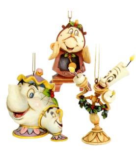 Beauty and the Beast hanging ornament set