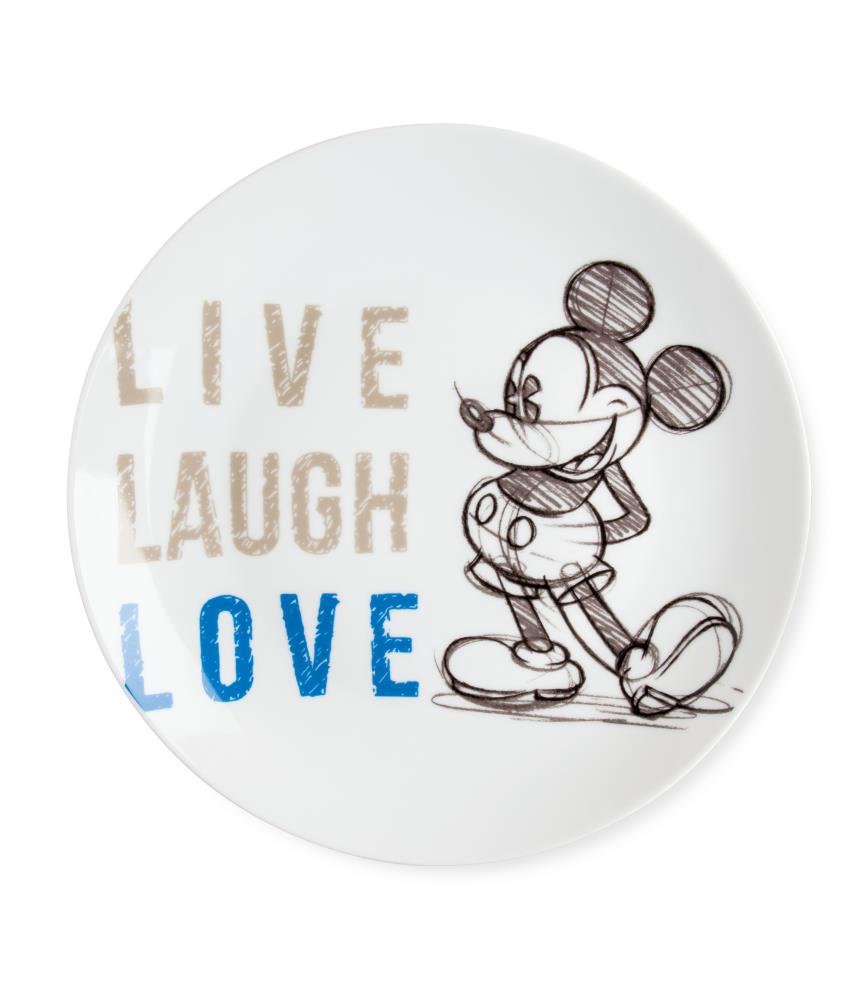 Plate Mickey Live Laugh Love Blue