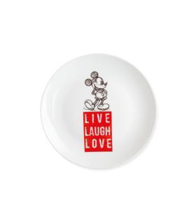 Plate Mickey Live Laugh Love Red