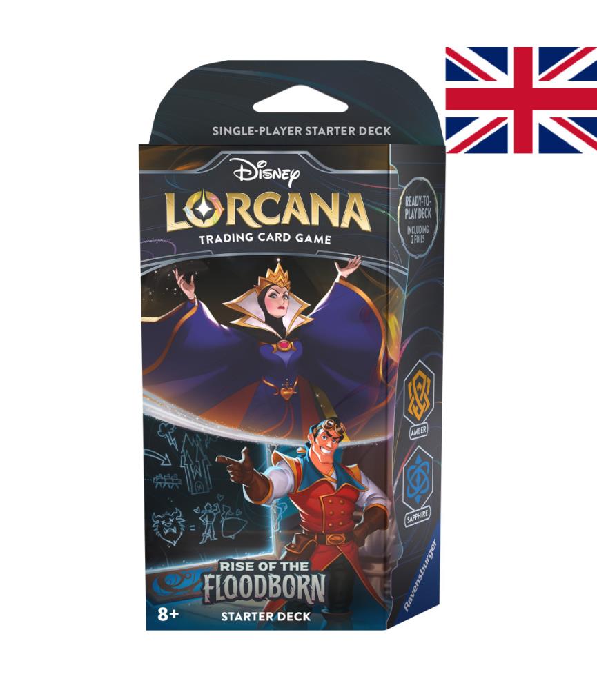 Lorcana w2: Starters Deck: Floodborn: UK: Evil Queen - Gaston