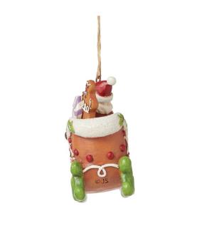 Gingerbread Santa in Sleigh Hanging Ornament