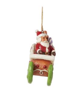 Gingerbread Santa in Sleigh Hanging Ornament