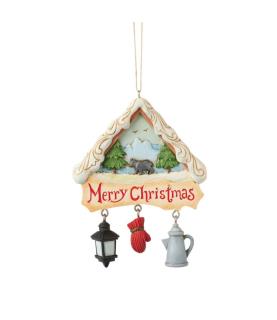 Lodge Scene with Chairs Hanging Ornament (Expected)