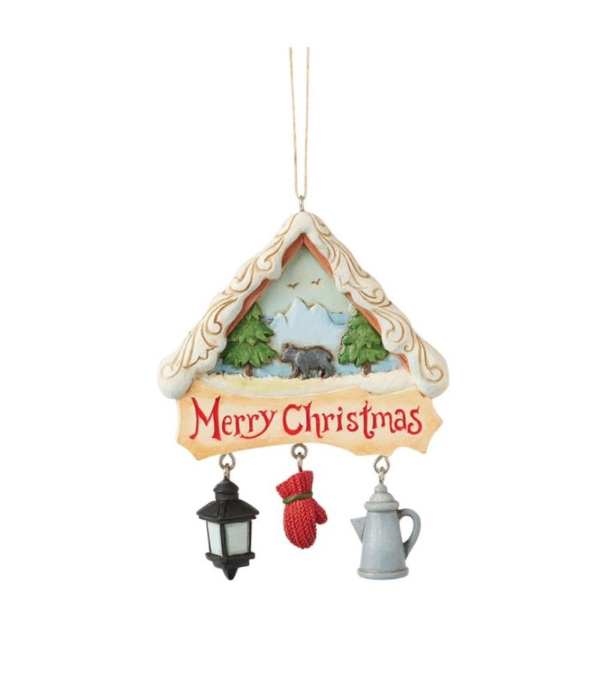 Lodge Scene with Chairs Hanging Ornament (Expected)