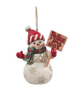 Snowman with Peace & Joy Sign Hanging Ornament (Exp 2025-09-29)