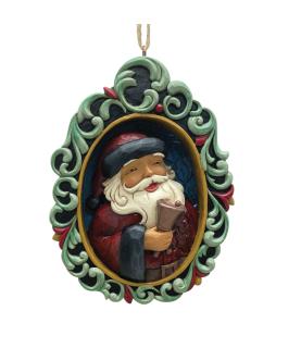 Santa in Scroll Hanging Ornament