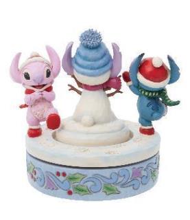 Snowy Shenanigans (Stitch and Angel Rotating Figurine)
