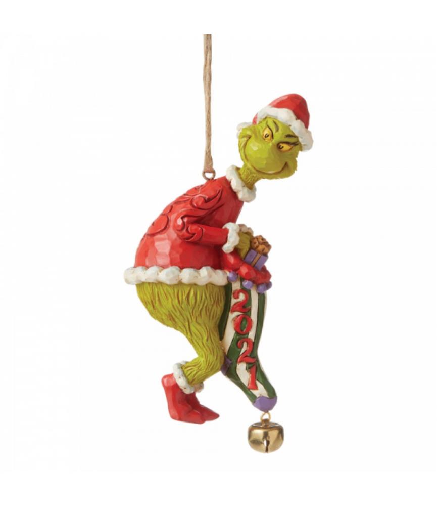 Grinch Dated Sock Hanging Ornament 2021