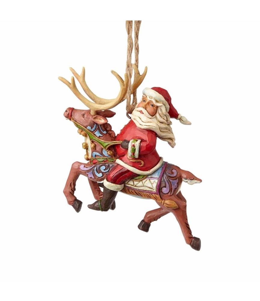 Santa Riding Reindeer Ornament
