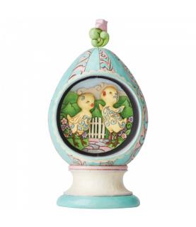Revolving Egg with Bunnies and Chicks Scene Figurine