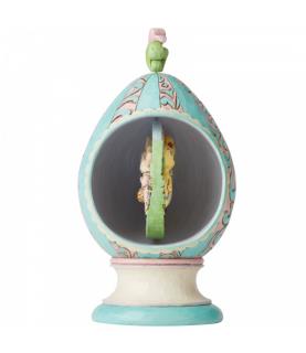 Revolving Egg with Bunnies and Chicks Scene Figurine