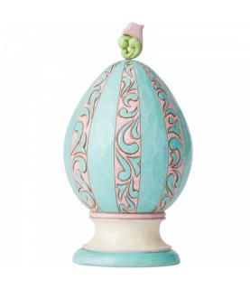 Revolving Egg with Bunnies and Chicks Scene Figurine
