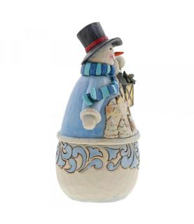 Calm And Bright (Snowman with Village Scene)