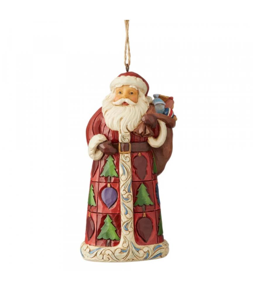 Santa with Toy Bag (Hanging Ornament)