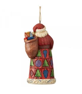 Santa with Toy Bag (Hanging Ornament)