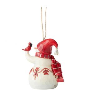 Mini Red and White Snowman (Hanging Ornament)