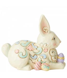 Mini Bunny With Easter Eggs Figurine
