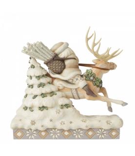 On Course For Christmas (Santa Riding Reindeer Figurine)