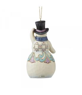 Snowman with Top Hat and Scarf Hanging Ornament