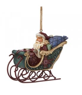 Santa in Sleigh Hanging Ornament
