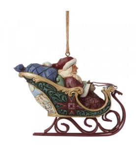 Santa in Sleigh Hanging Ornament