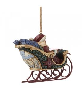 Santa in Sleigh Hanging Ornament