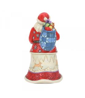 Walking Santa with Winter Scene Figurine