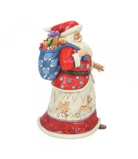 Walking Santa with Winter Scene Figurine