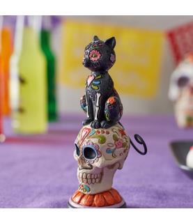 Day of the Dead Black Cat Figurine
