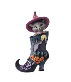 Witch's Boot with Cat Figurine