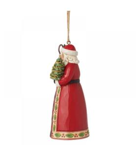 Santa with Tree & Cane Ornament