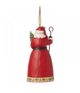 Santa with Tree & Cane Ornament