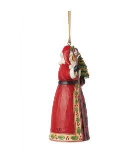Santa with Tree & Cane Ornament