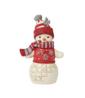 Nordic Noel Snowman in Cozy Hat Scarf Figurine