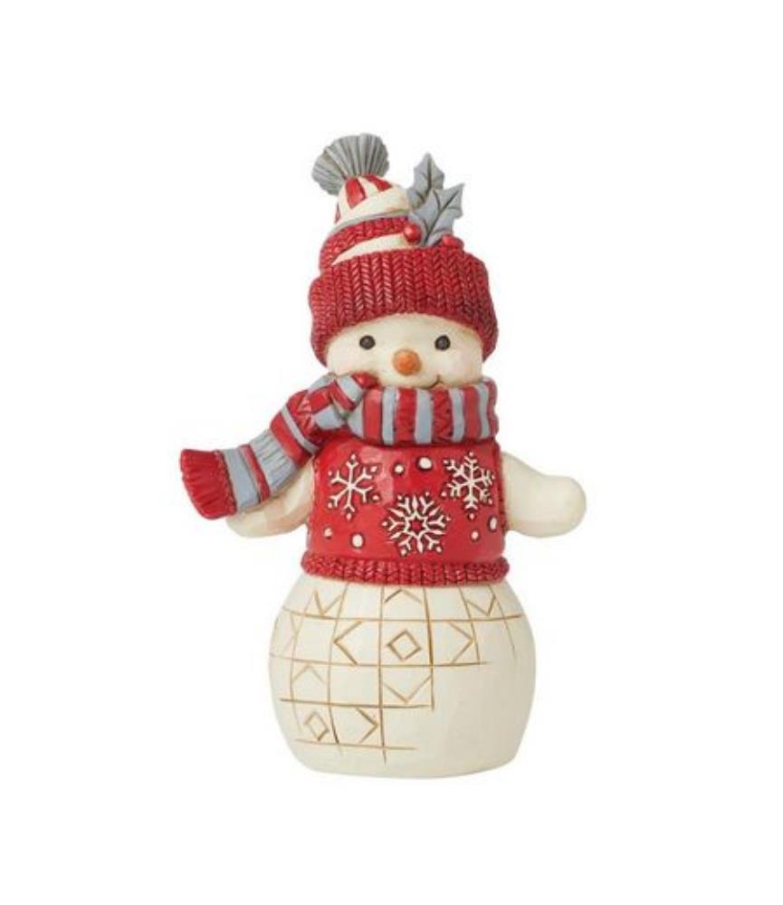 Nordic Noel Snowman in Cozy Hat Scarf Figurine