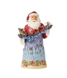"Midnight Christmas Sky": Santa with Sleigh in Overnight Scene