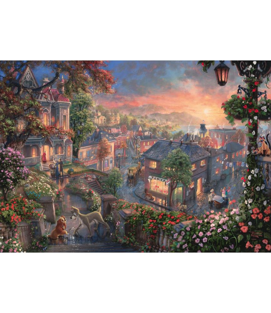 Lady and the Tramp, Thomas Kinkade (1000p)