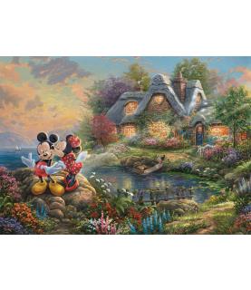 Mickey & Minnie by the cottage, Thomas Kinkade (1000p)