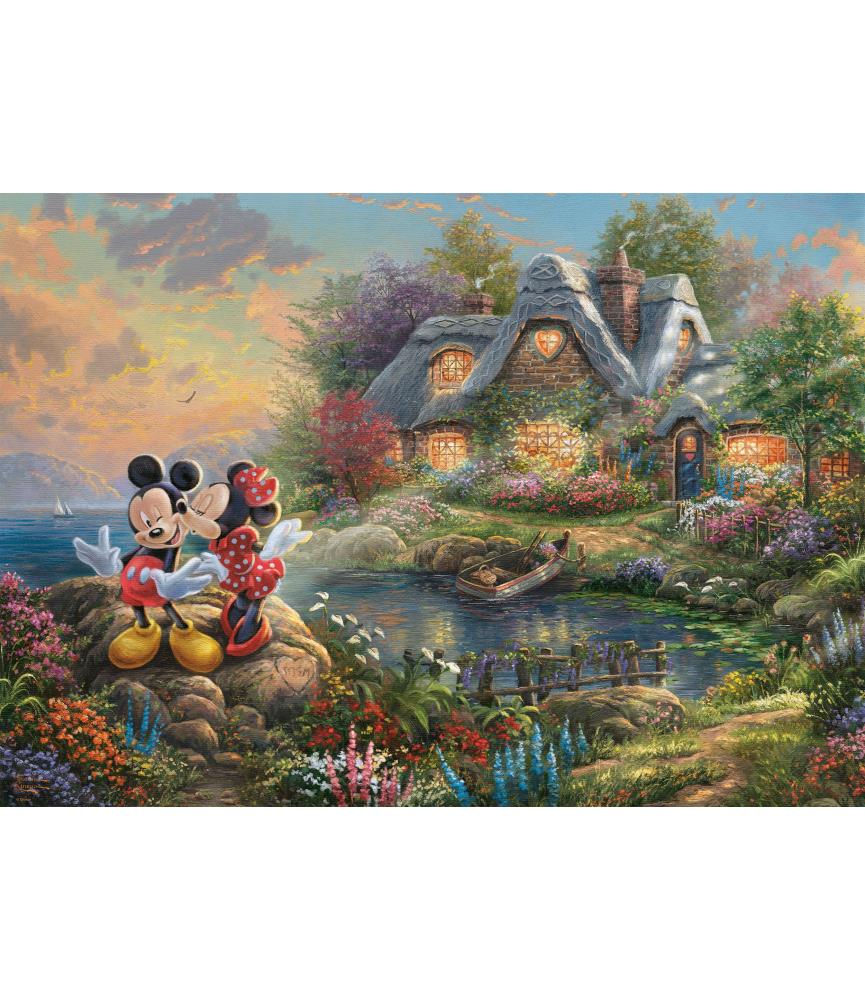Mickey & Minnie by the cottage, Thomas Kinkade (1000p)