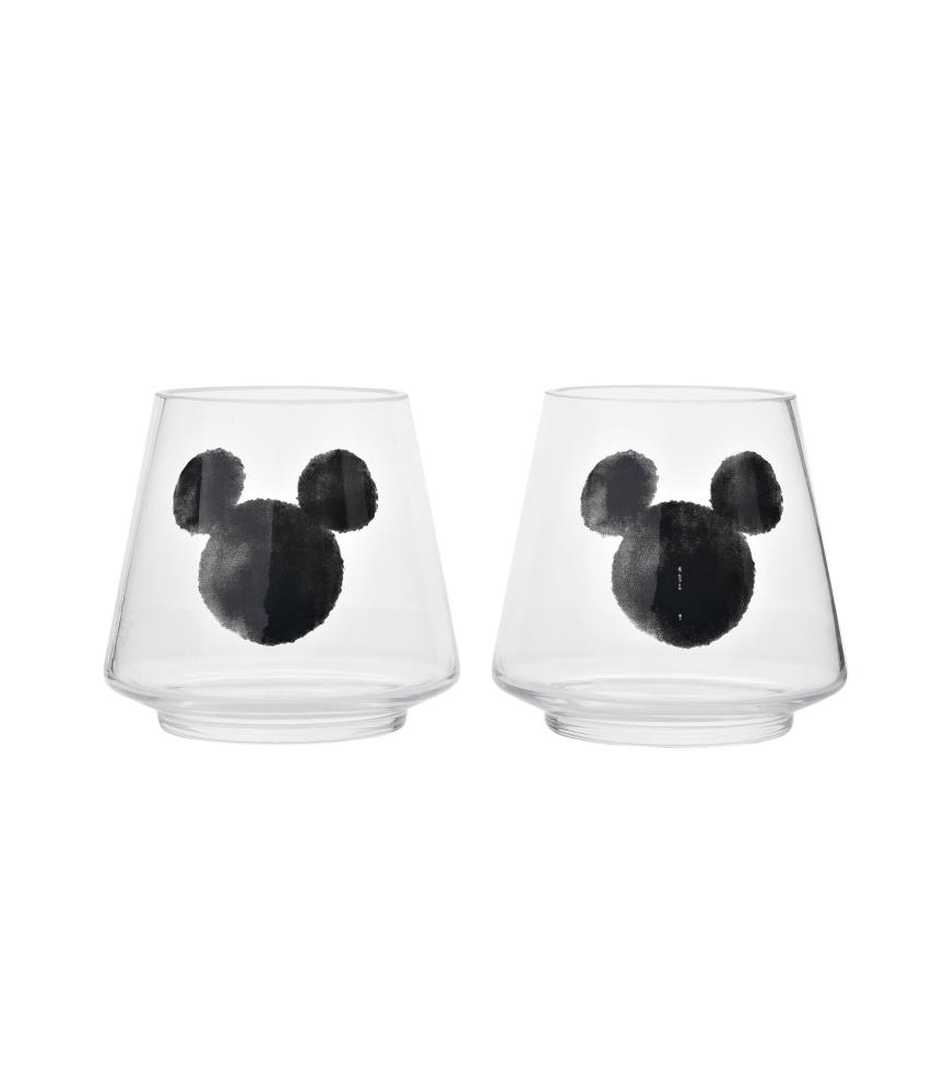 Mickey Shapes Set of 2 Glass Candle Holders
