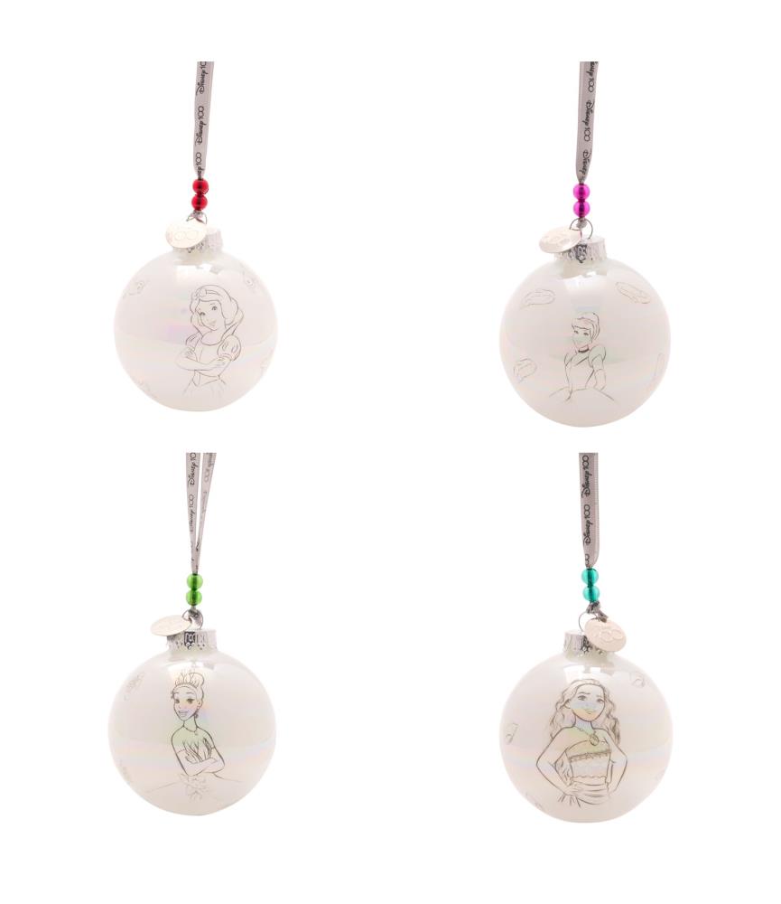 Disney 100 Set of 4 Baubles - Princesses
