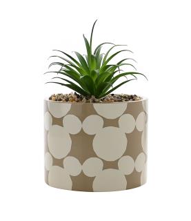 Mickey Ceramic Footed Planter with Faux Plant
