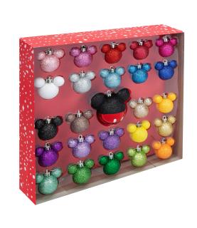 Set of 25 Glitter Mickey Baubles